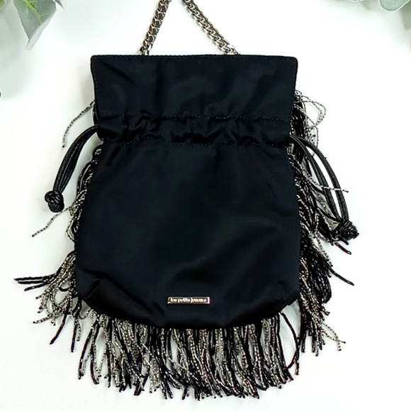 Les Petits Joueurs Crystal Beaded Sac With Removable Chain Satin/Leather - Picture 3 of 12